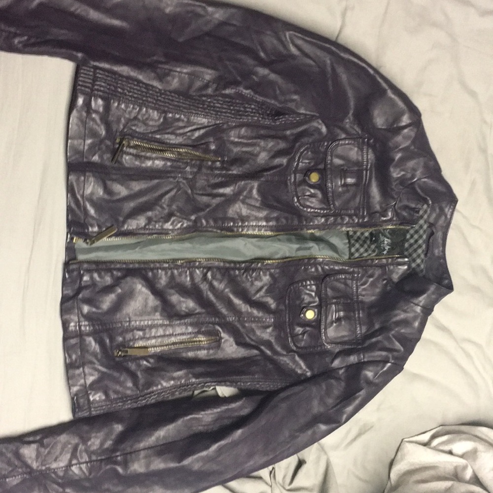 A purple leather jacket